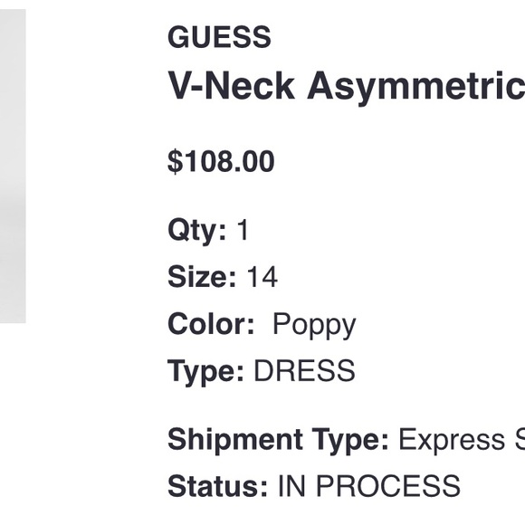 Guess V-Neck Asymmetrical Dress in Red Macy’s size 14 - Picture 3 of 7